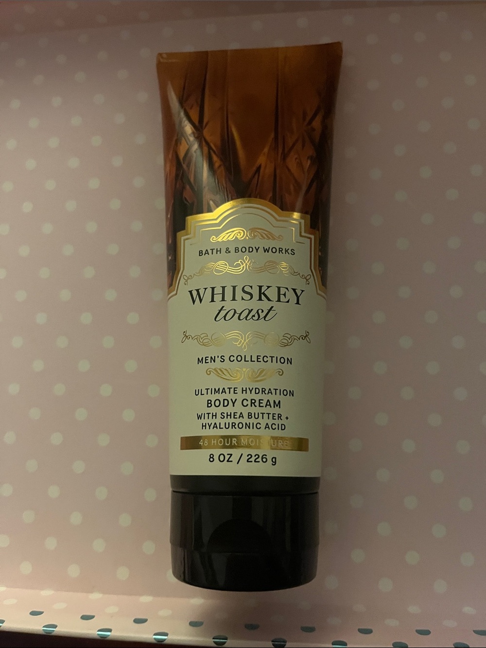 Bath & Body Works Whiskey Toast Men's Body Cream - Brown and Gold